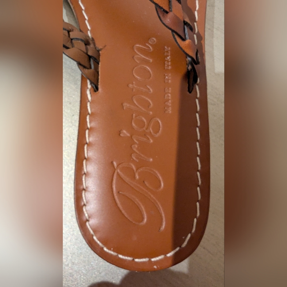 Brighton Tan Braided Sandals with Silver Detail - Picture 10 of 12